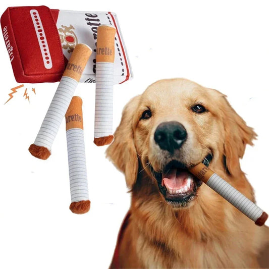 Cigarette Squeaking Dog Toy